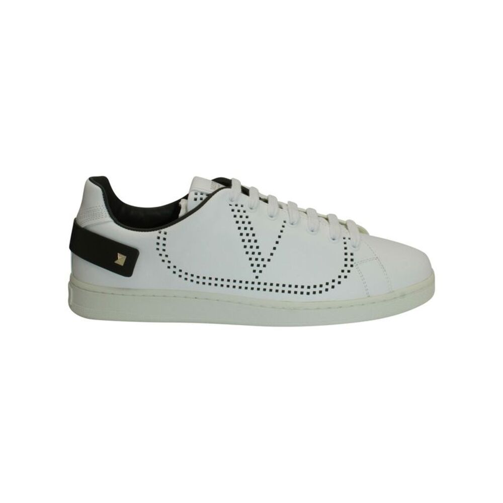 Valentino Garavani Backnet Low Top Sneakers in White Leather